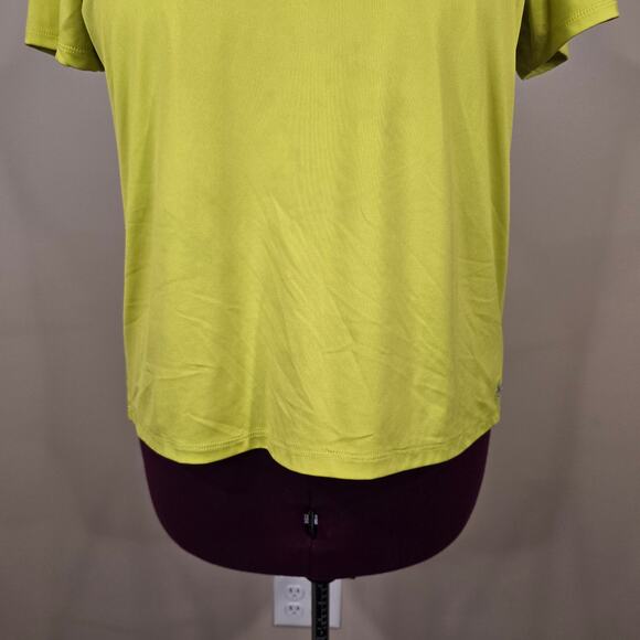 Women's Spyder "Active" Neon Green Short Sleeve Athletic Top Back Slit | Large - Picture 4 of 9